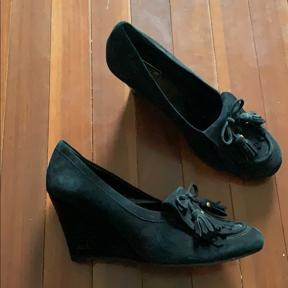Coach Shoes - Women’s Coach Terri Black Suede Wedge size 8.5